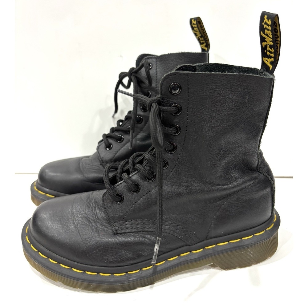 Dr. Martens Pascal Women's US 5 Black Leather 8-Eye Lace-Up Combat Boots